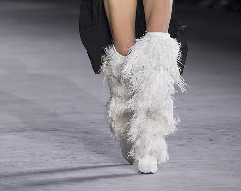 ysl shoes with feathers