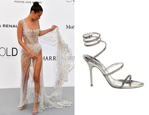 Bella Hadid Leg Wrap Sandals In Cannes