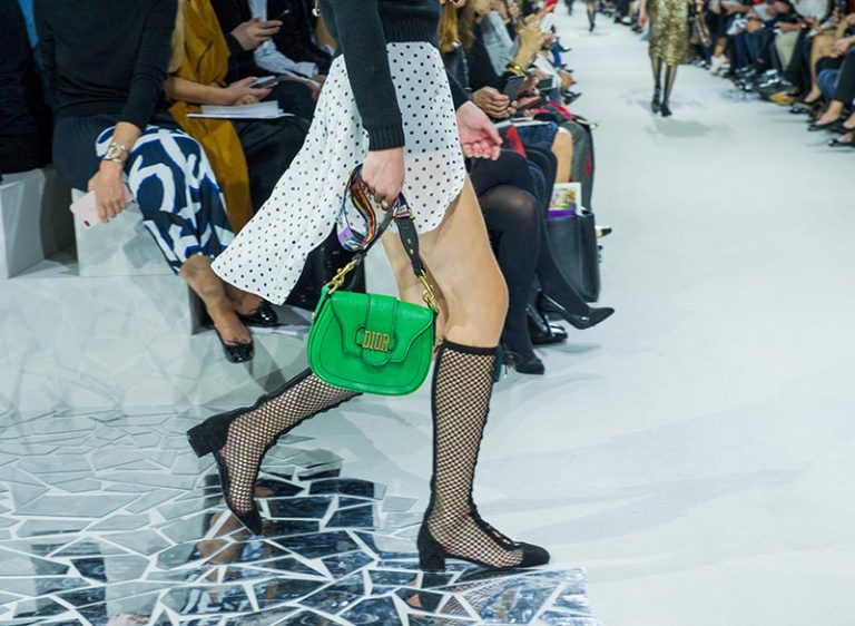 Dior shoes spring 2018 are about fishnet, comfortable and young