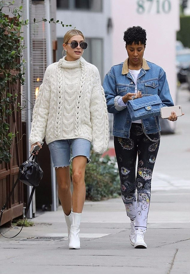 Hailey Baldwin White Ankle Boots