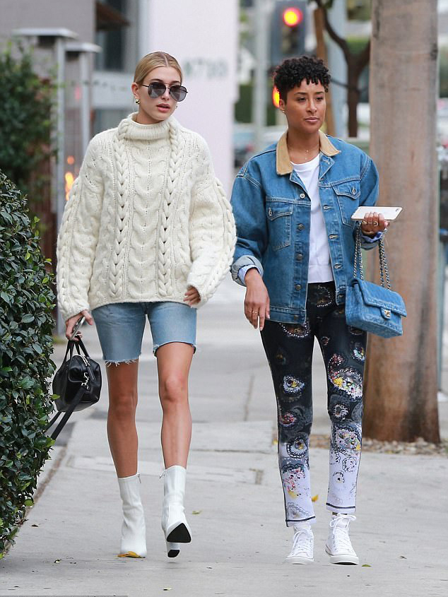 Hailey Baldwin White Ankle Boots