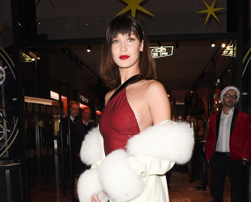 Bella Hadid red boots style