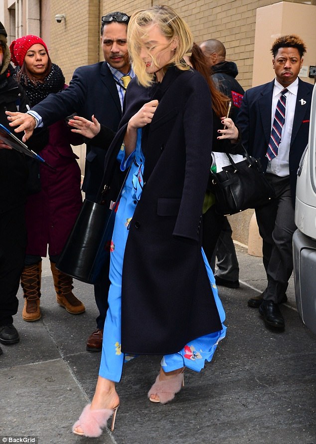 Margot Robbie Fur Slippers Style