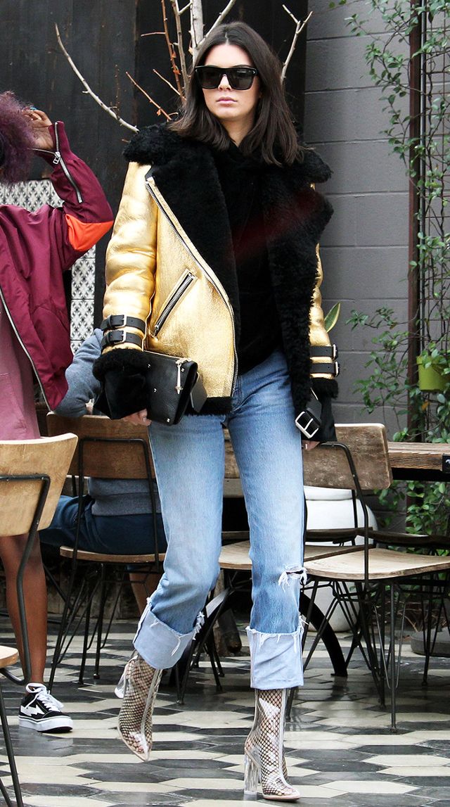 Kendall Jenner clear shoe street style