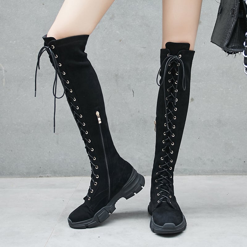 COURTLYN KNEE HIGH SNEAKER BOOTS