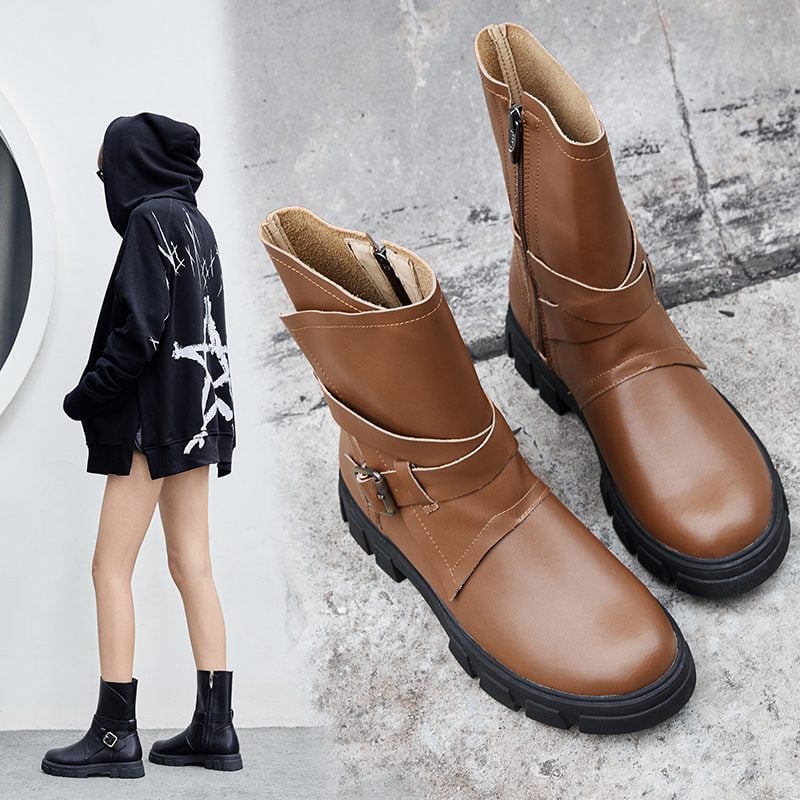 Chiko Deona Buckled Moto Ankle Boots