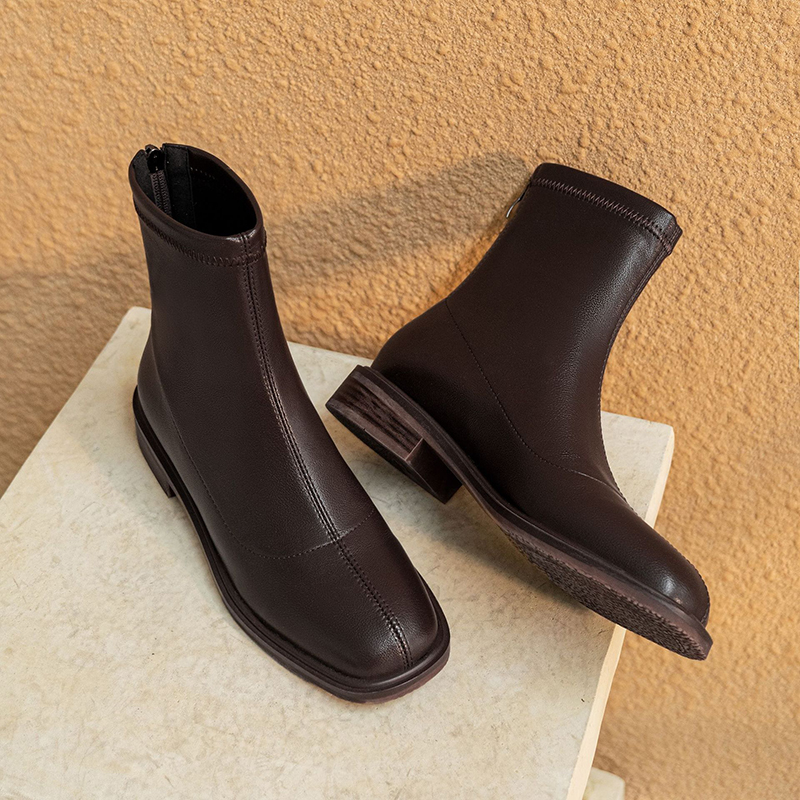 Chiko Colomba Square Toe Block Heels Boots