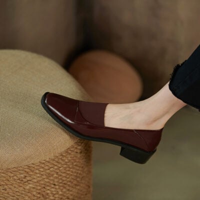 Chiko Desgracias Square Toe Block Heels Loafer