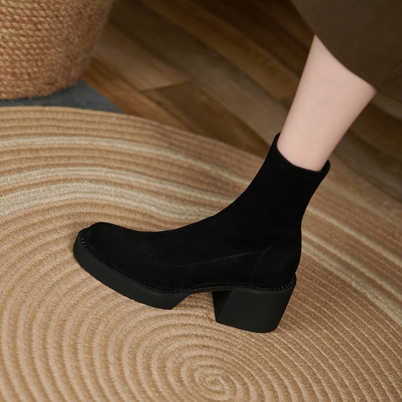 Chiko Felisha Round Toe Block Heels Boots