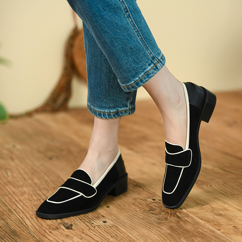 CHIKO Virgilia Square Toe Block Heels Loafers Shoes