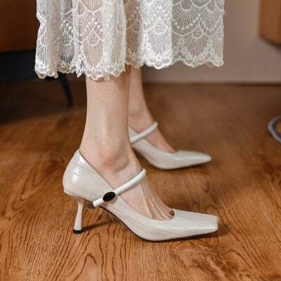 CHIKO Olivia Square Toe Stiletto Mary Jane Shoes