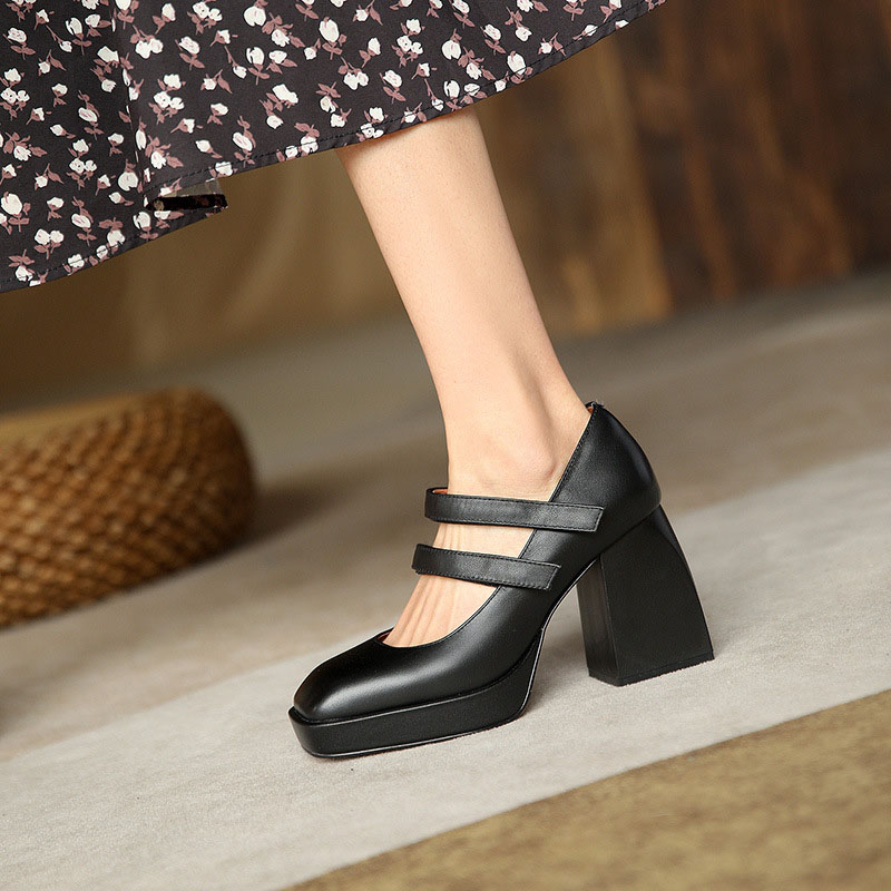 CHIKO Irina Square Toe Block Heels Mary Jane Shoes