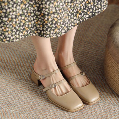 CHIKO Breasha Square Toe Block Heels Clogs/Mules Shoes