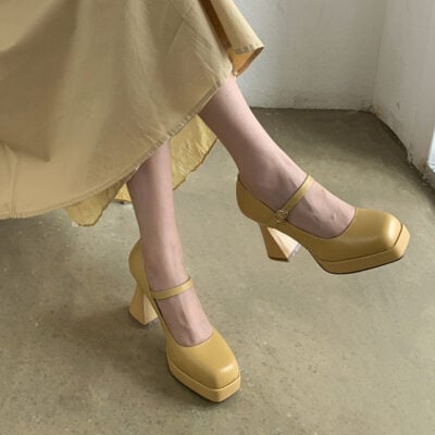 CHIKO Raisa Square Toe Chunky Heels Mary Jane Shoes