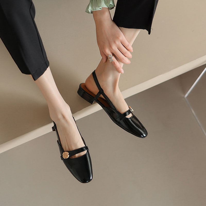 CHIKO Kenzie Round Toe Block Heels Slingback Shoes