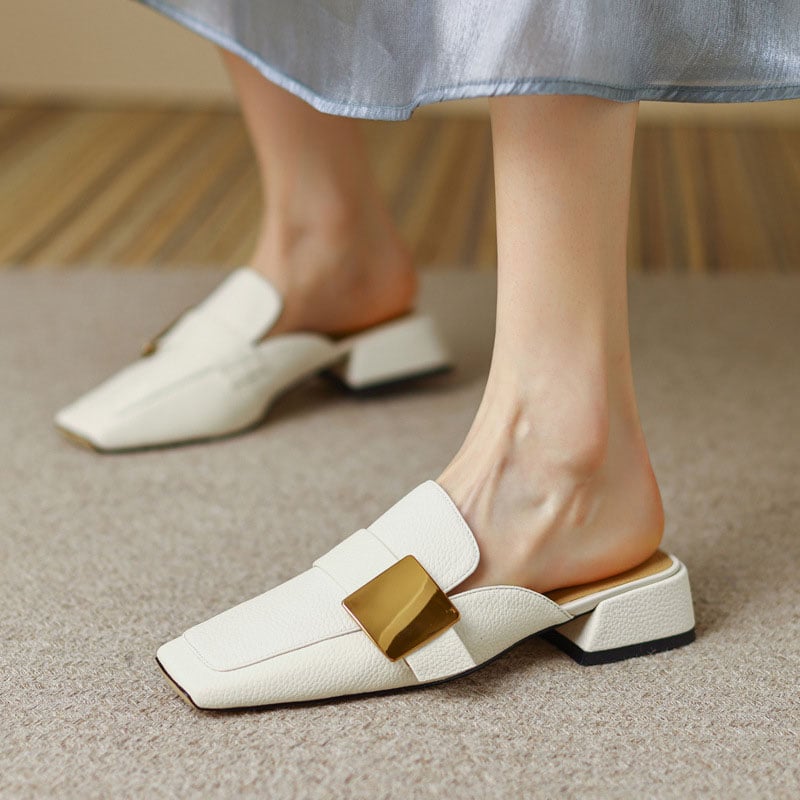 CHIKO Kelsy Square Toe Block Heels Clogs/Mules Shoes