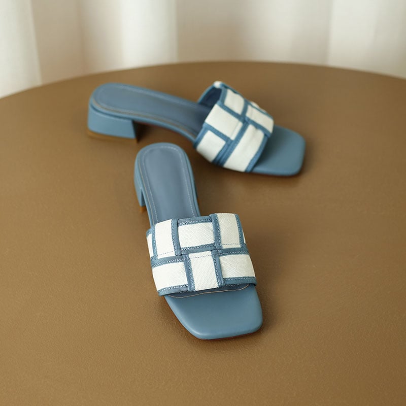 CHIKO Abrahan Open Toe Block Heels Slides Sandals