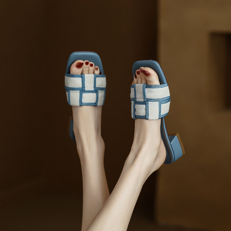 CHIKO Abrahan Open Toe Block Heels Slides Sandals