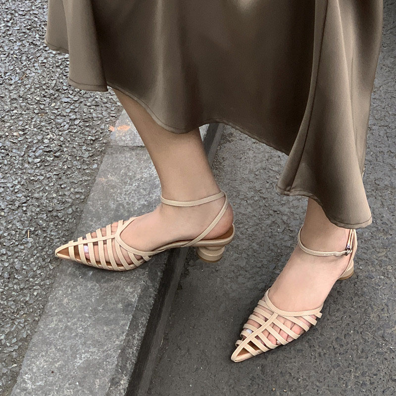 CHIKO Ludmilla Pointy Toe Block Heels Heeled Sandals