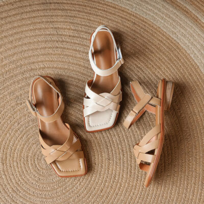 CHIKO Aracelis Open Toe Block Heels Flats Sandals