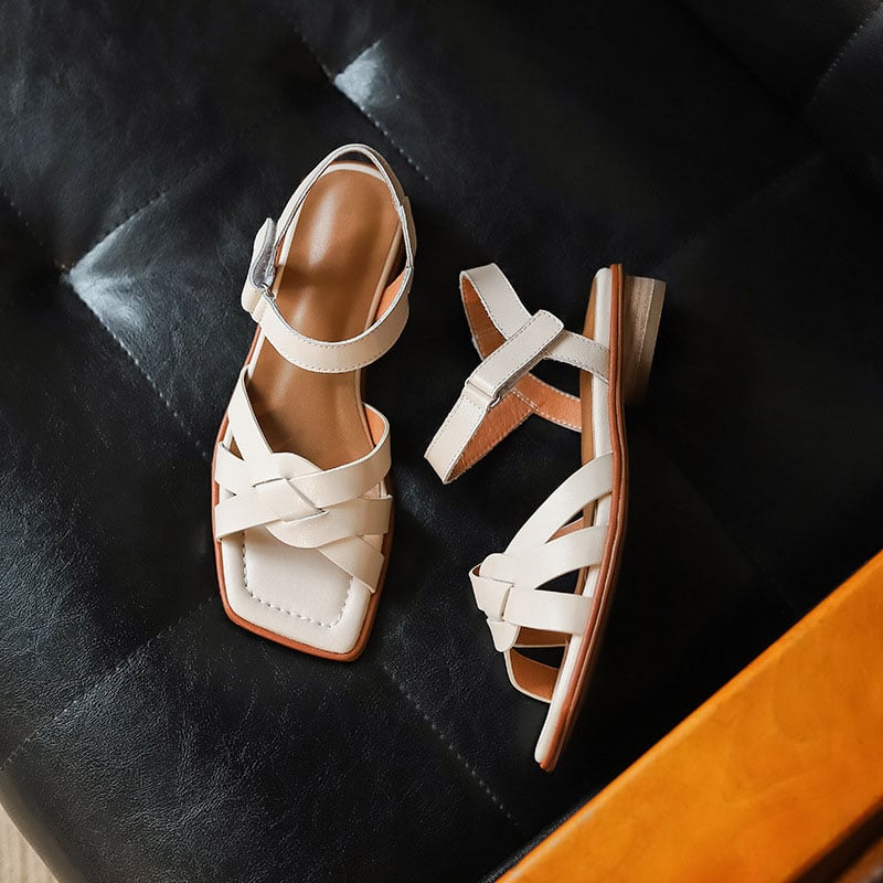 CHIKO Aracelis Open Toe Block Heels Flats Sandals