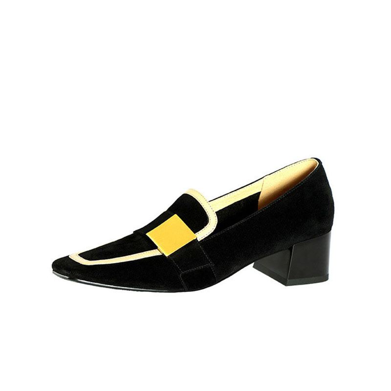 CHIKO Diomira Square Toe Block Heels Loafers Shoes