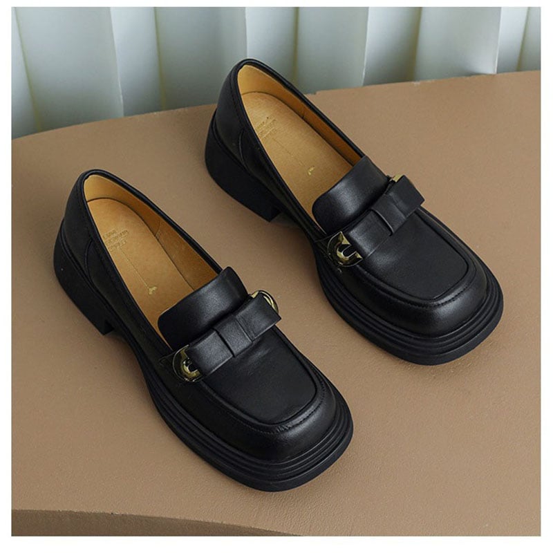CHIKO Dionisa Square Toe Block Heels Loafers Shoes