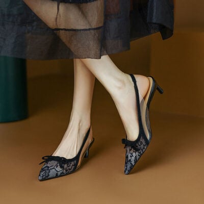 CHIKO Corisanda Pointy Toe Kitten Heels Slingback Shoes