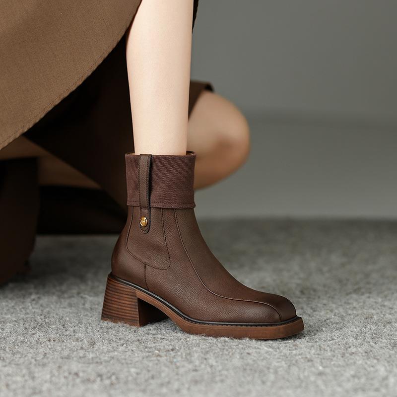 CHIKO Marquitta Square Toe Block Heels Ankle Boots