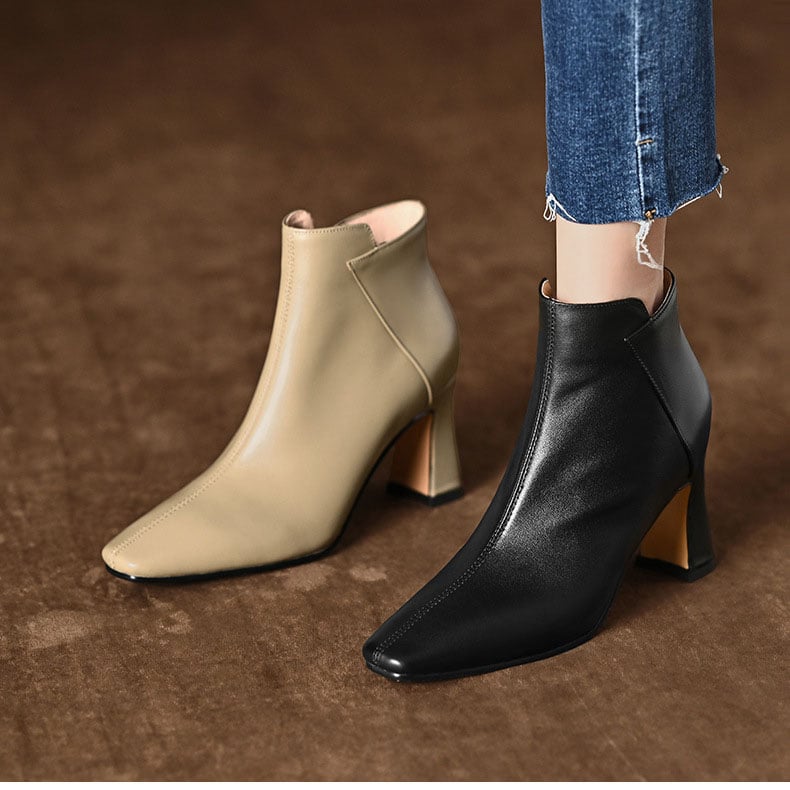 CHIKO Marisol Square Toe Chunky Heels Ankle Boots