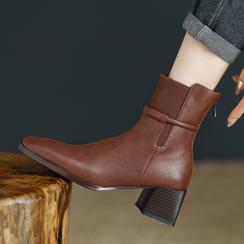 CHIKO Fructuosa Square Toe Ankle Boots