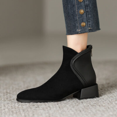 CHIKO Neva Pointy Toe Block Heels Ankle Boots
