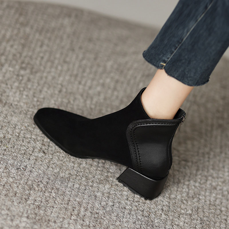 CHIKO Neva Pointy Toe Block Heels Ankle Boots