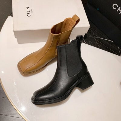CHIKO Nazaria Square Toe Block Heels Ankle Boots