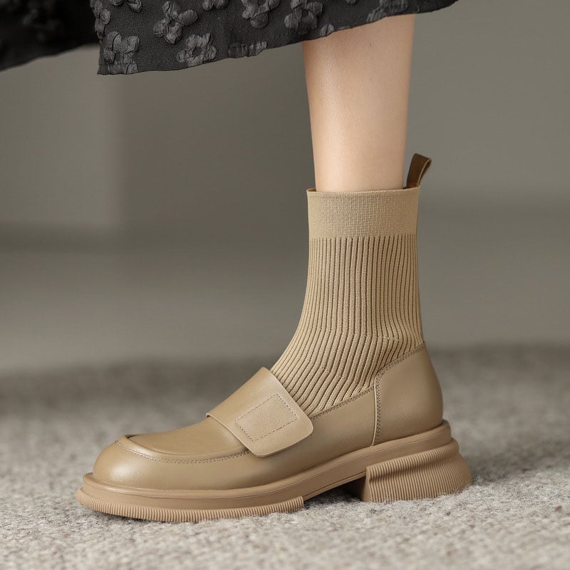 CHIKO Mora Round Toe Block Heels Ankle Boots