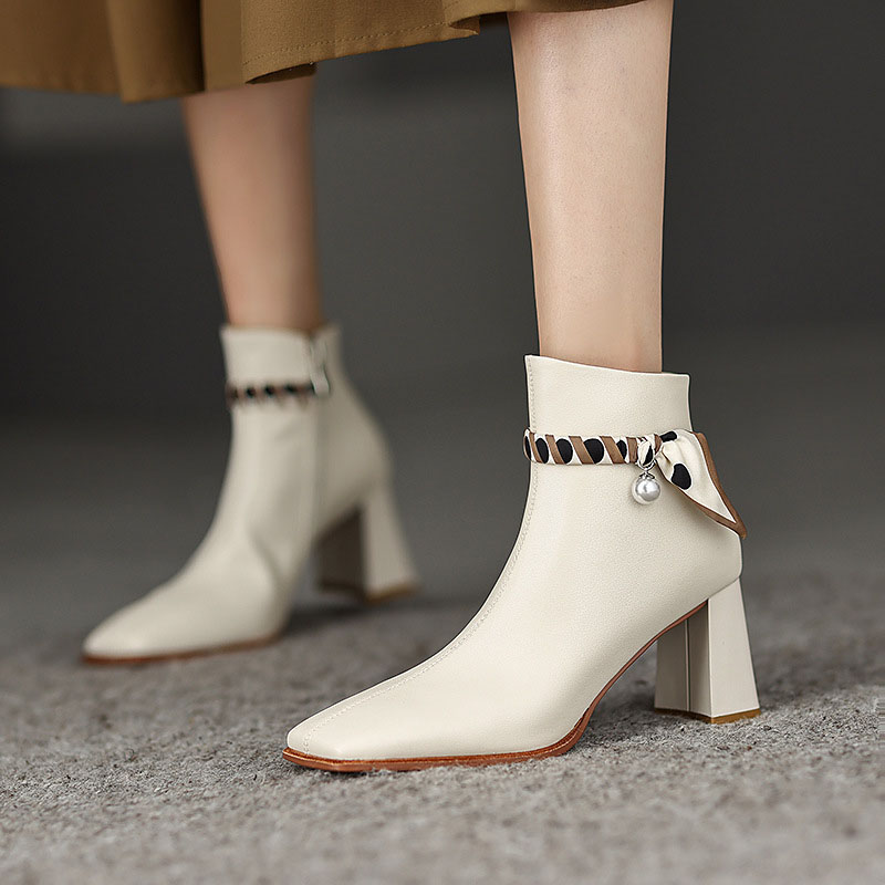 CHIKO Pacifica Square Toe Block Heels Ankle Boots