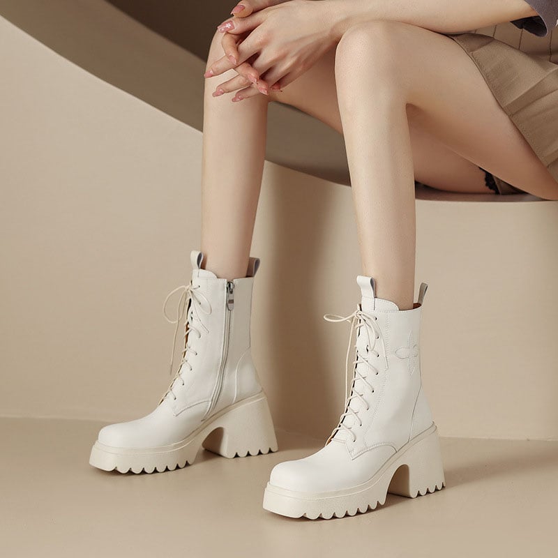 CHIKO Pilar Square Toe Block Heels Ankle Boots