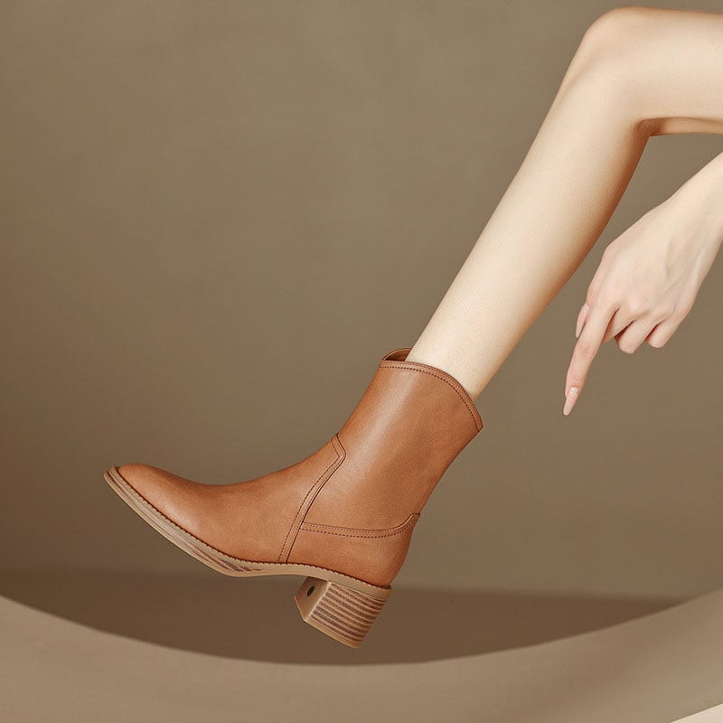 CHIKO Rosa Round Toe Block Heels Ankle Boots