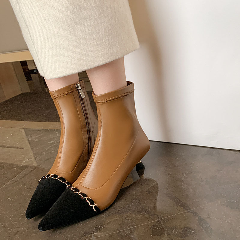 CHIKO Xandra Pointy Toe Kitten Heels Ankle Boots