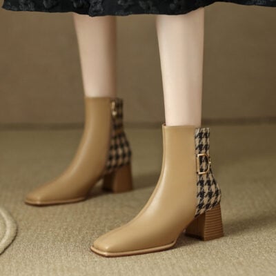 CHIKO Aleela Square Toe Block Heels Ankle Boots