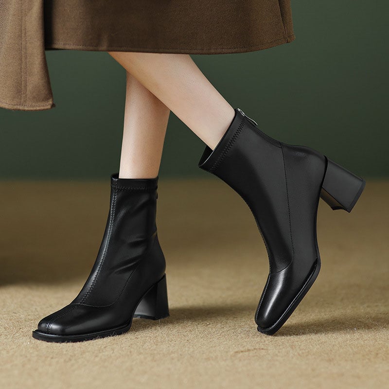 CHIKO Ynez Square Toe Block Heels Ankle Boots