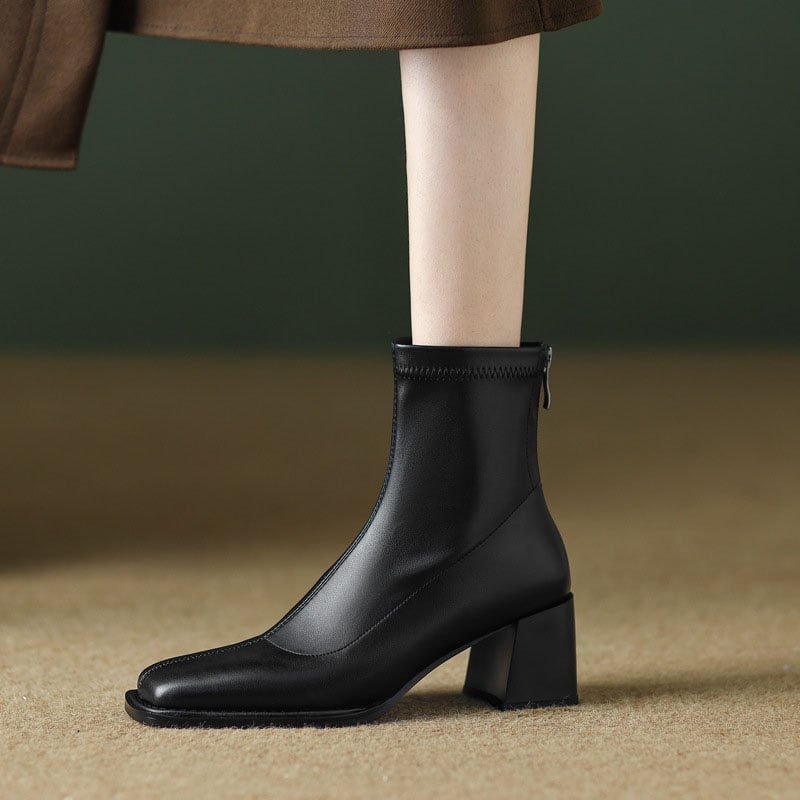 CHIKO Ynez Square Toe Block Heels Ankle Boots