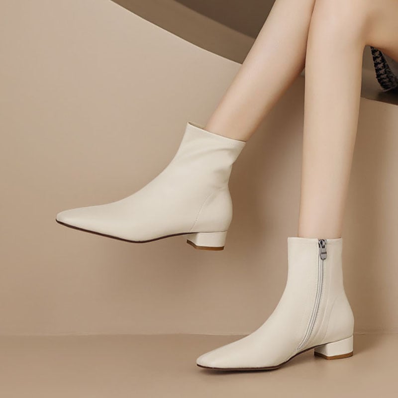 CHIKO Zantina Square Toe Block Heels Ankle Boots