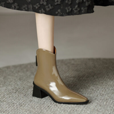 CHIKO Kae Square Toe Block Heels Ankle Boots