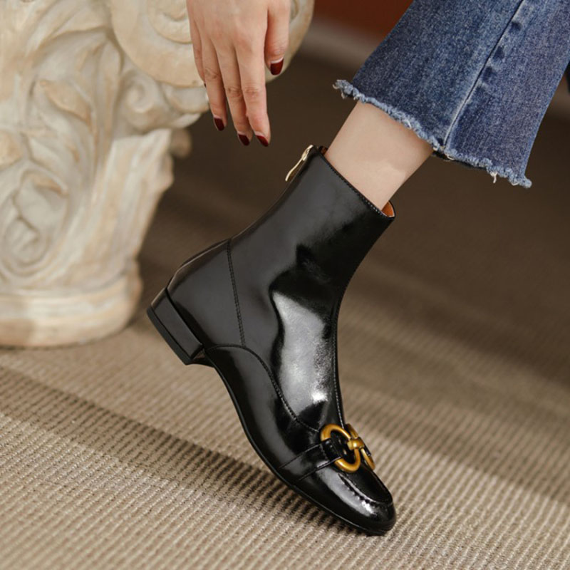 CHIKO Rashida Round Toe Block Heels Ankle Boots