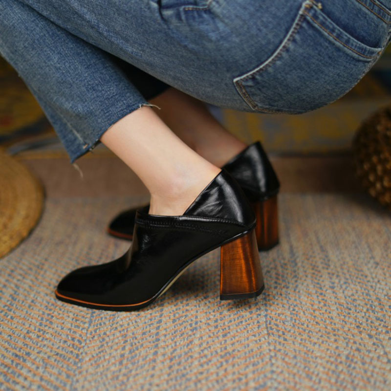 CHIKO Shanny Square Toe Block Heels Ankle Boots