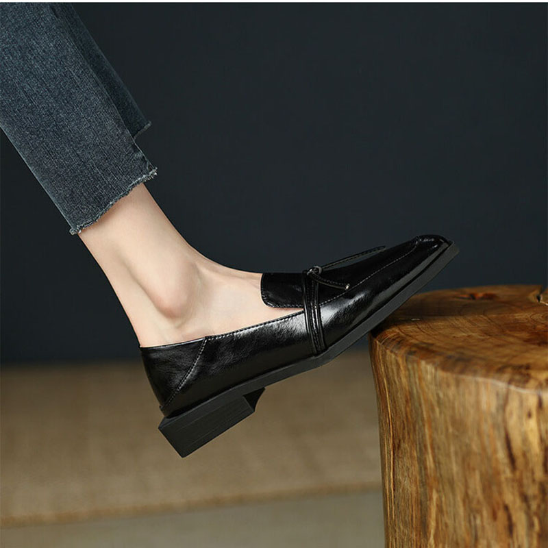 CHIKO Neema Square Toe Block Heels Loafers Shoes