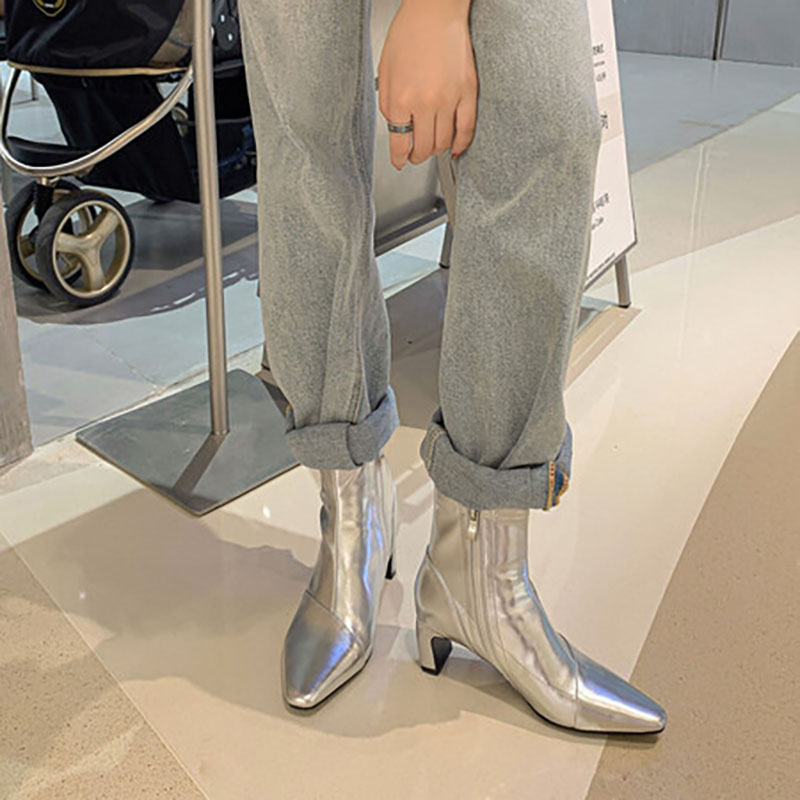 CHIKO Zahur Square Toe Chunky Heels Ankle Boots