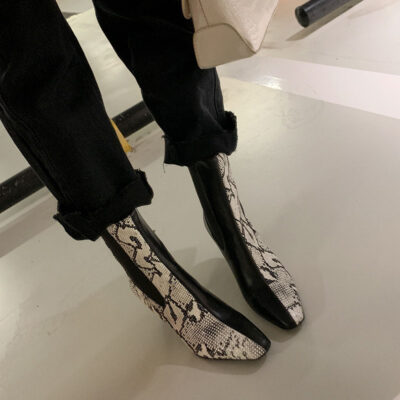 CHIKO Dashiki Square Toe Stiletto Ankle Boots