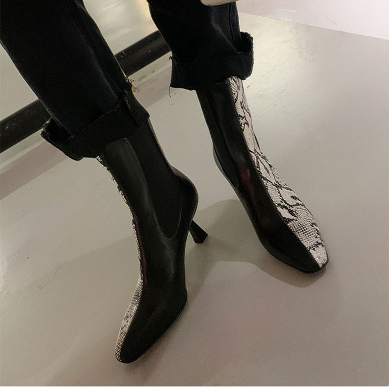 CHIKO Dashiki Square Toe Stiletto Ankle Boots